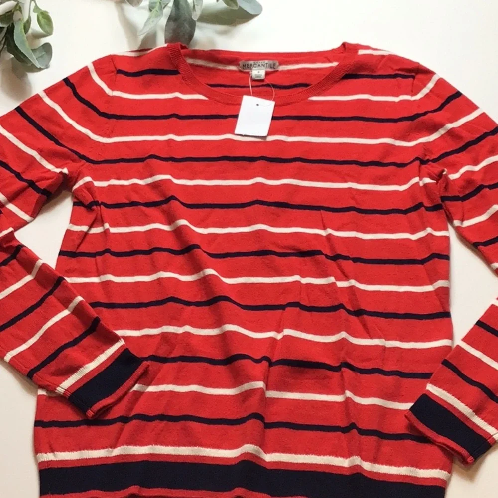 J. Crew > Red Striped Sweater Small